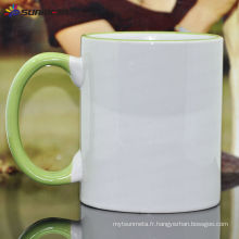 Sublimation 11oz Rim and Handle Color Ceramic Mug Fabriqué en Chine à bas prix en gros